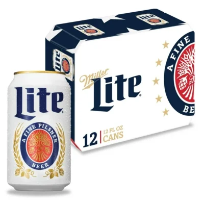 Miller Lite Beer, 12 Pack, 12 fl oz Cans, 4.2% ABV, Domestic Light Lager