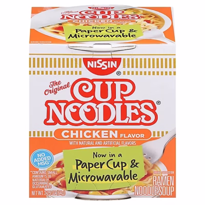 Nissin Cup Noodles Ramen Noodle Soup Chicken Flavor – 2.25 Oz