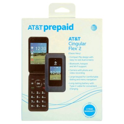 AT&T Flex 2, 4GB, Classic Navy – Prepaid Phone No Contract Month to Month