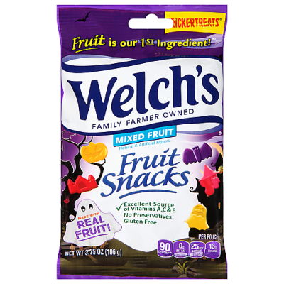 Welch’s Fruit Snacks, Mixed Fruit, Tricker Treats 3.75oz