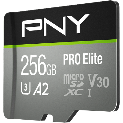 PNY 256GB Pro Elite Class 10 U3 V30 MicroSDXC Flash Memory Card
