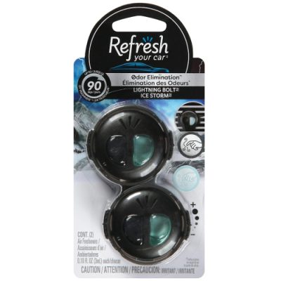 Refresh Your Car 2pk Lightning Bolt / Ice Storm Scent Diffuser Air Freshener