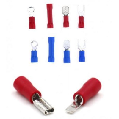 Topzone 60 Pcs/pk Assorted Crimp Terminal Kit Spade Butt Ring Electrical Wire Connectors