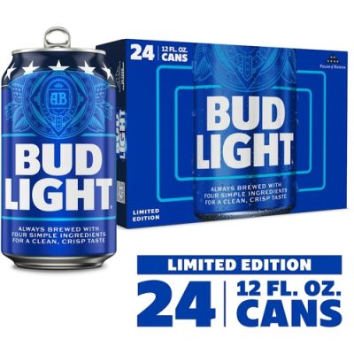 Bud Light American Lager Beer 24 Pack 12 Fl Oz Cans