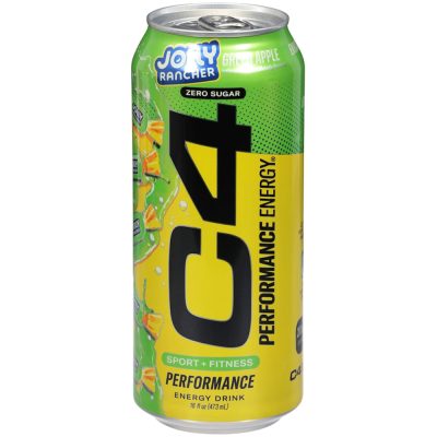 C4 Energy Drink Green Apple Zero Sugar Jolly Rancher 16 Fl Oz