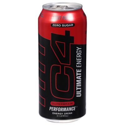 C4 Energy Drink Perfomance Zero Sugar Fruit Punch 16 Fl Oz