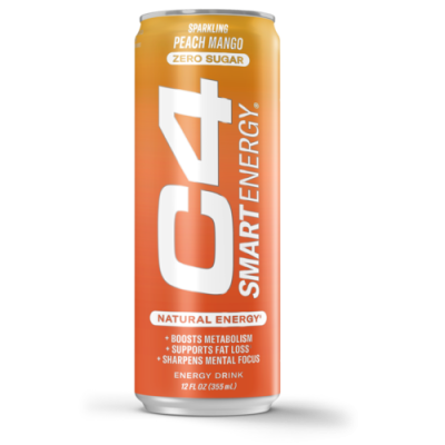 C4 Energy Drink Zero Sugar Peach Mango Sparkling 12 Fl Oz