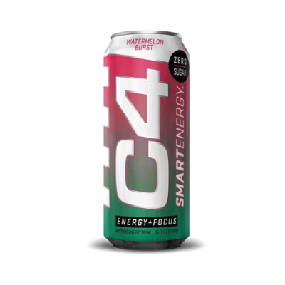 C4 Energy Smart Carbonated Watermelon Burst Mental Focus Plant Based Sugar Free