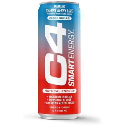 C4 Energy Smart Drink Zero Sugar Sparkling Cherry Berry Lime 12 Fl Oz