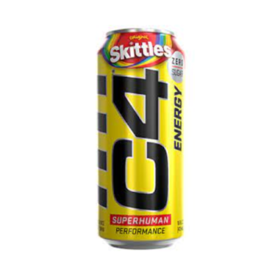 C4 Performance Energy Drink Superhuman Zero Sugar Original Skittles 16 Fl Oz