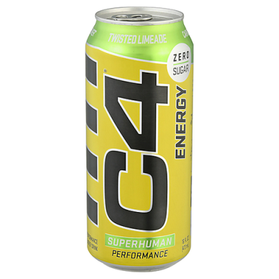 C4 Performance Energy Drink Zero Sugar Twisted Limeade 16 Oz