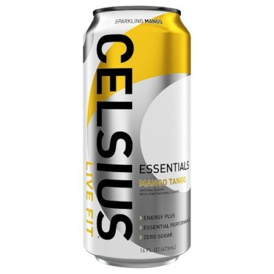 Celsius Essentials Sparkling Zero Sugar Mango Tango Energy Drink 16 Fl Oz