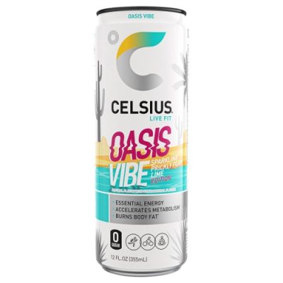 Celsius Live Fit Energy Drink Oasis Vibe Sparkling Prickly Pear Lime 12 Fl Oz