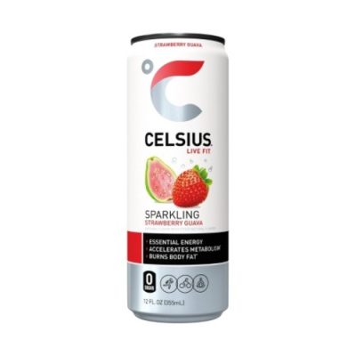 Celsius Sparkling Strawberry Guava Energy Drink – 12 Fl Oz Can