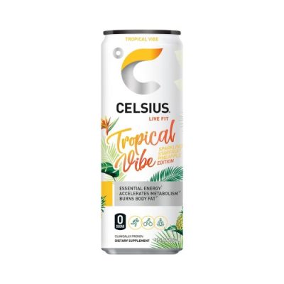 Celsius Tropical Vibe Sparkling Starfruit Pineapple Edition Energy Drink 12 Fl Oz