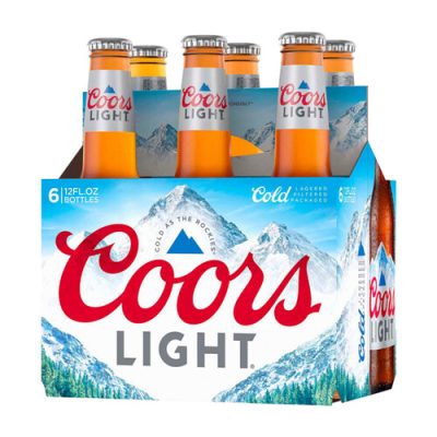 Coors Light Lager Beer 6 Pack 12 Fl. Oz. Bottles 4.2% ABV