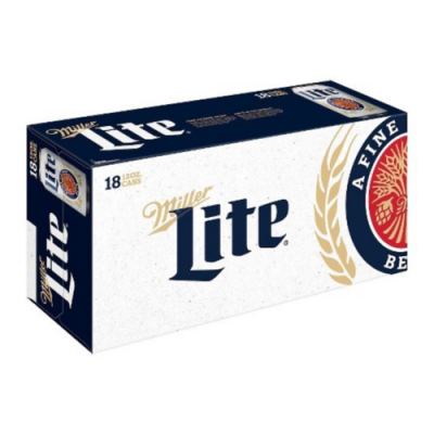 Miller Lite American Pilsner Light Lager Beer 4.2% Abv 18 Pack 12 Oz. Beer Cans