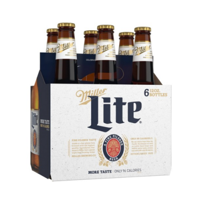 Miller Lite Beer American Lager 6 Pack 12 Fl. Oz. Bottles 4.2% ABV
