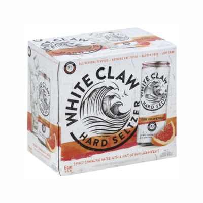 White Claw Hard Seltzer Ruby Grapefruit 6 Pack 12oz Cans