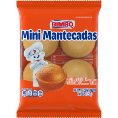 Bimbo Mini Mantecadas Vanilla Muffins, 4 Count, 4.41 Oz