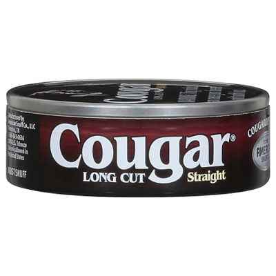 Cougar Moist Snuff, Straight, Long Cut 1.2 Oz