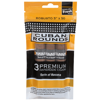 Cuban Rounds Robusto Nat Cigars 3 Packs