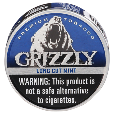 Grizzly Snuff, Moist, Long Cut, Premium Mint