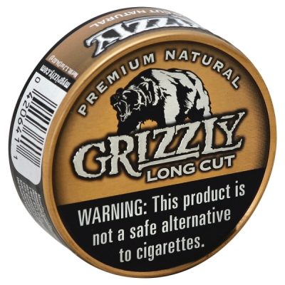 Grizzly Snuff, Moist, Long Cut, Premium Natural