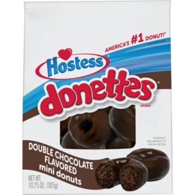 Hostess Double Chocolate Frosted DONETTES Bag, Mini Breakfast Donuts
