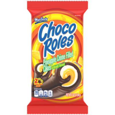 Marinela Choco Roles Pineapple Créme Filled Cakes 2.82oz Box