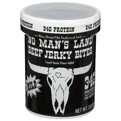 No Man’s Land Beef Jerky Bites, Mild Original 2 Oz