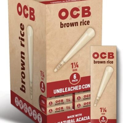 OCB Unbleached Cone Brown Rice Mini Size 10Pack