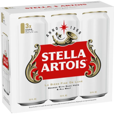 Stella Artois 25 Oz 3 Pack Can