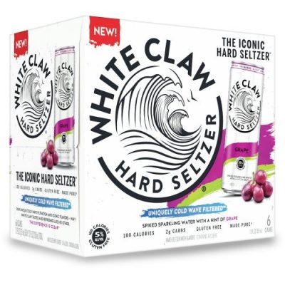 White Claw Hard Seltzer Grape, 6 Pack, 12 Fl Oz Cans, 5% ABV
