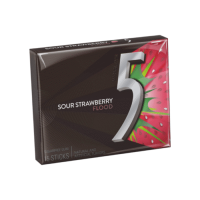 5 Wrigley’s Sour Strawberry Flood Sugarfree Gum – 15ct