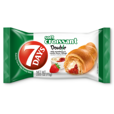 7 Days Croissant, Soft, With Strawberry & Vanilla Fillings, Double