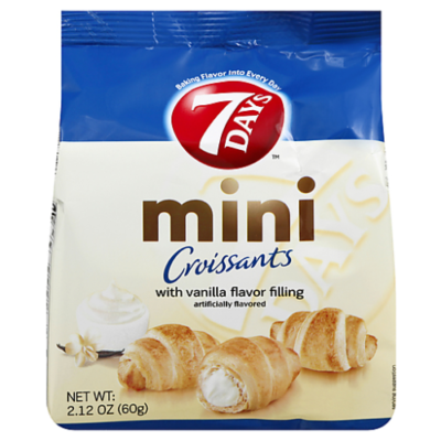 7Days 7 Days Croissants, With Vanilla Flavor Filling, Mini