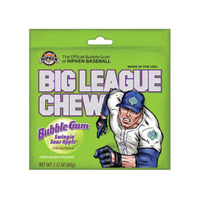 Big League Chew Pouch Sour Apple Bubble Gum