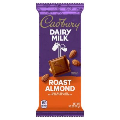 Cadbury Dairy Milk Chocolate Candy Bar – Roast Almond, 3.5 Oz