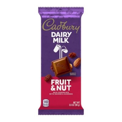 Cadbury Dairy Milk Fruit & Nut Chocolate Candy Bar – 3.5oz