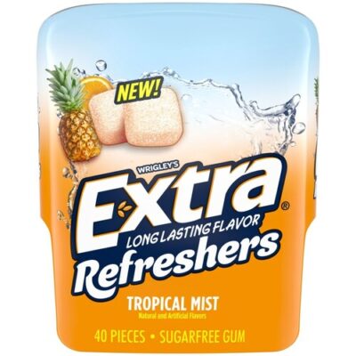 Extra Refreshers Gum, Sugarfree, Tropical Mist