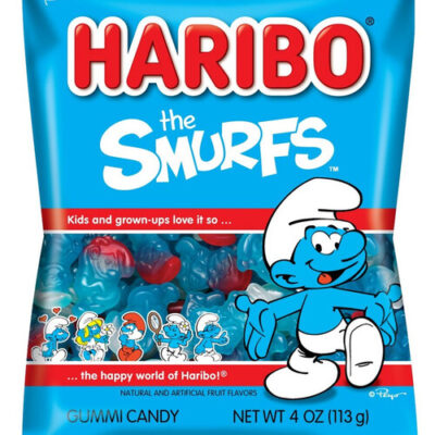 Haribo Smurfs Gummi Candy – 4-oz. Peg Bag