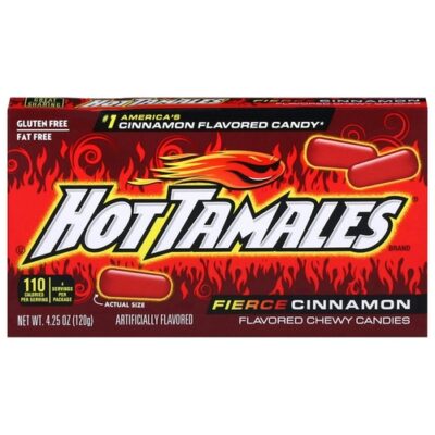 Hot Tamales Fierce Cinnamon Flavored Chewy Candies Theater Box, 4.25 Ounce