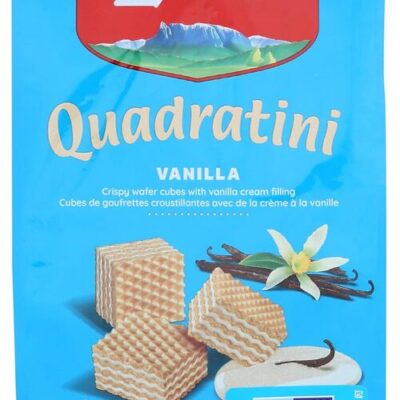 Loacker Quadratini Wafer Cookies, Vanilla, Bite Size