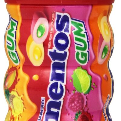 Mentos Sugar Free Red Fruit Lime Tropical Flavored Chewing Gum