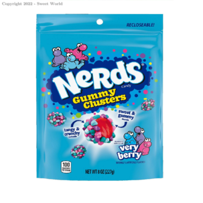 Nerds Candy, Gummy Clusters, Very Berry – 8 Ounce