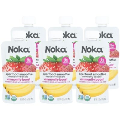 Noka Organic Superfood Smoothie Strawberry Banana – Case Of 6/4.22 Oz