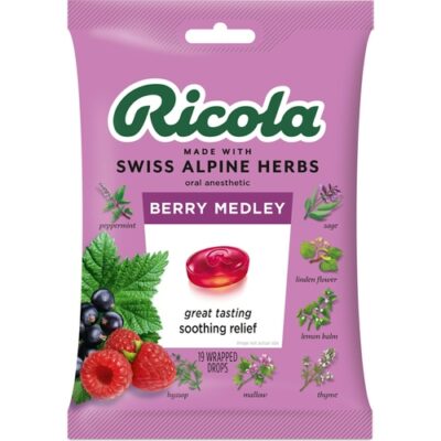 Ricola Herbs Berry Medley Cough Suppressant Throat 19 Drops