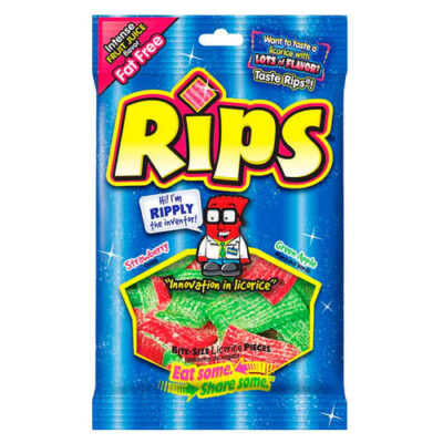 Rips Fat Free Strawberry/Green Apple Bite Size Candy 4 Oz