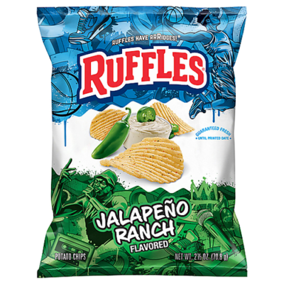 Ruffles Jalapeno Ranch Flavored, Potato Chips
